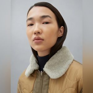 Marfa Stance Quilted Zip Jacket And Shearling Collar- medium